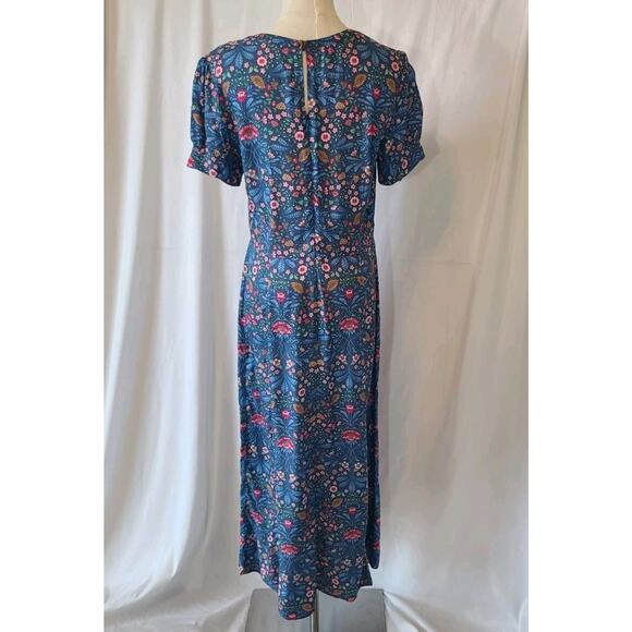 J. McLaughlin Womens Blue Floral Ferra Silk Maxi Dress US 6 - Picture 5 of 6